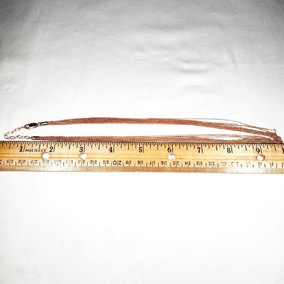 14K Rose Gold over 925 Sterling Silver multi-chain necklace w/lobster clasp 20" - Picture 5 of 5